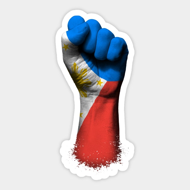 Flag of Philippines on a Raised Clenched Fist Sticker by jeffbartels